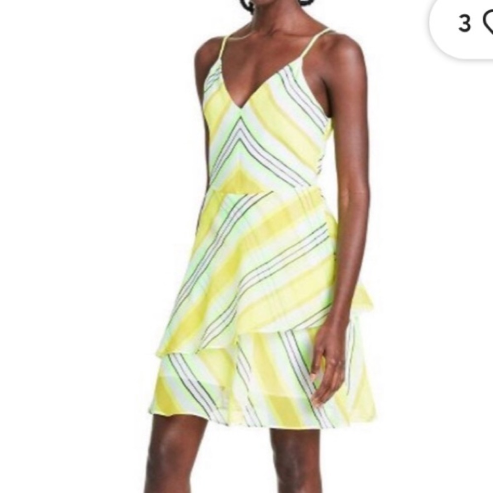 CHRISTOPHER John Rogers x Target plus size 16 slip mini tiered dress yellow rare